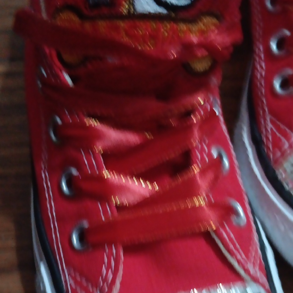 Converse Red All Star Sneakers with Rhinestones - Picture 4 of 8